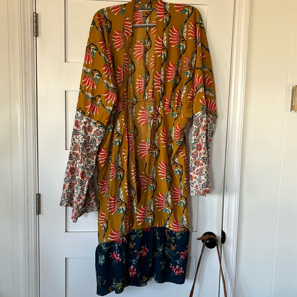 Do Everything in Love Blue and Orange Statement Scarf